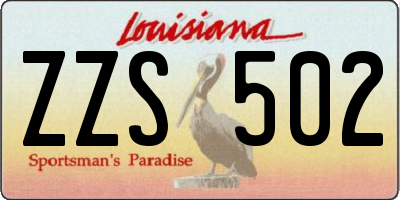 LA license plate ZZS502