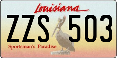 LA license plate ZZS503