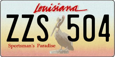 LA license plate ZZS504