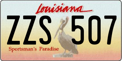 LA license plate ZZS507