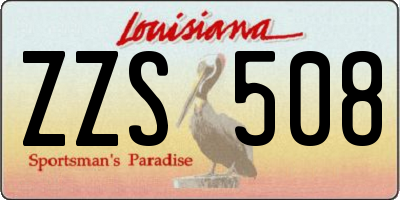LA license plate ZZS508