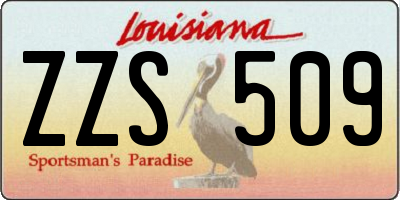 LA license plate ZZS509