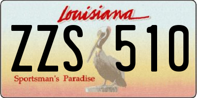 LA license plate ZZS510