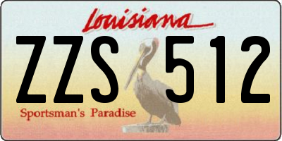 LA license plate ZZS512