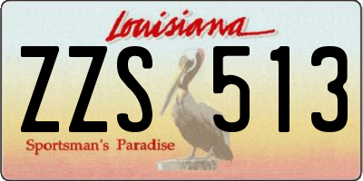 LA license plate ZZS513