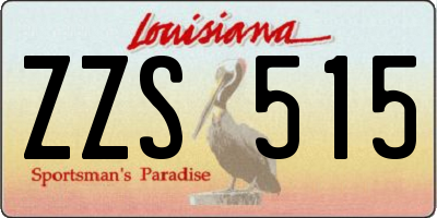 LA license plate ZZS515