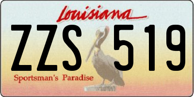 LA license plate ZZS519