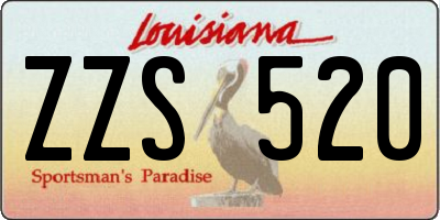 LA license plate ZZS520