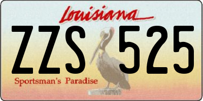 LA license plate ZZS525