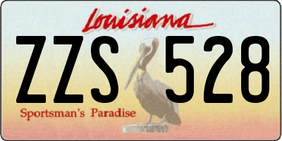 LA license plate ZZS528