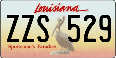 LA license plate ZZS529