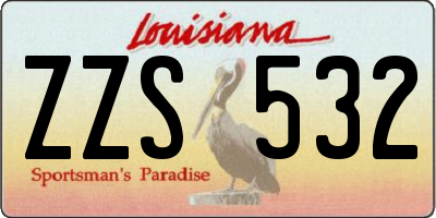 LA license plate ZZS532