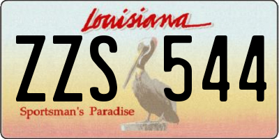 LA license plate ZZS544