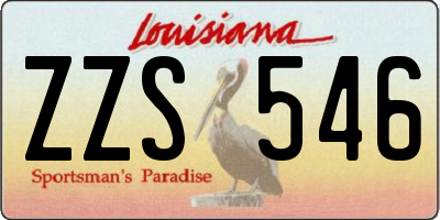 LA license plate ZZS546