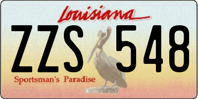 LA license plate ZZS548