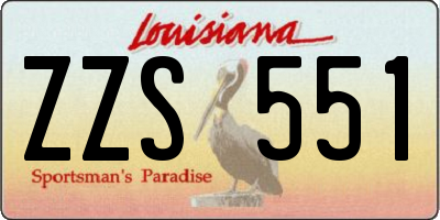 LA license plate ZZS551