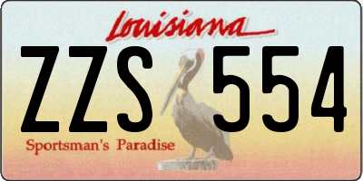 LA license plate ZZS554
