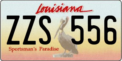 LA license plate ZZS556