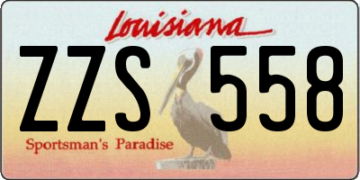 LA license plate ZZS558