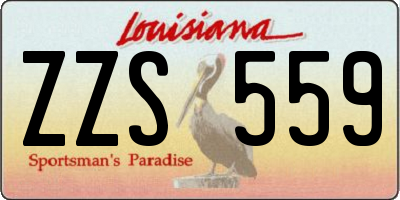 LA license plate ZZS559