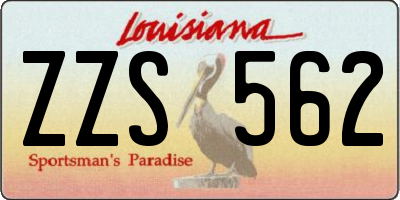 LA license plate ZZS562