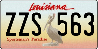 LA license plate ZZS563