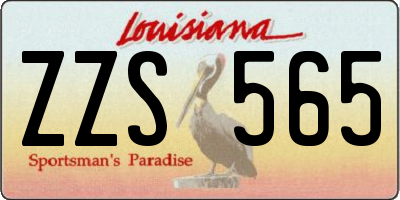 LA license plate ZZS565