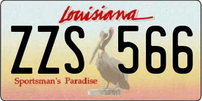 LA license plate ZZS566