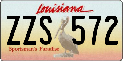 LA license plate ZZS572
