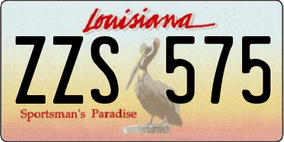 LA license plate ZZS575