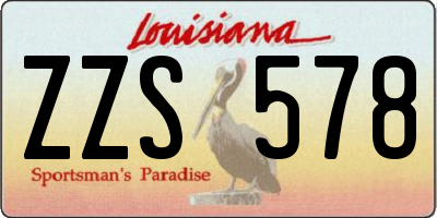 LA license plate ZZS578