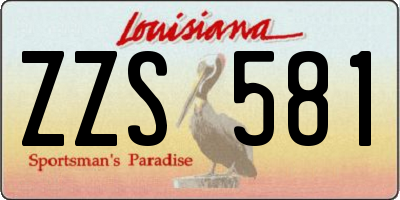 LA license plate ZZS581