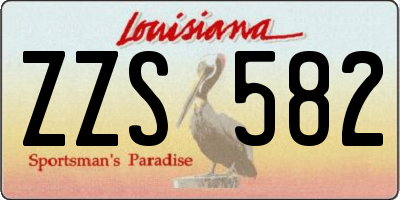 LA license plate ZZS582