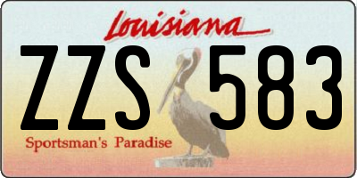 LA license plate ZZS583