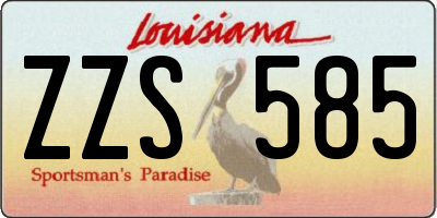 LA license plate ZZS585