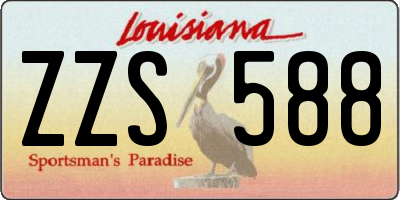 LA license plate ZZS588