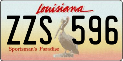 LA license plate ZZS596