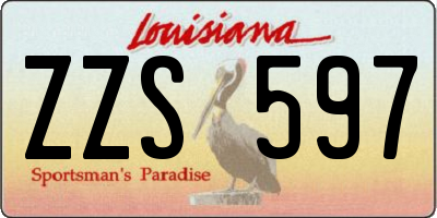 LA license plate ZZS597