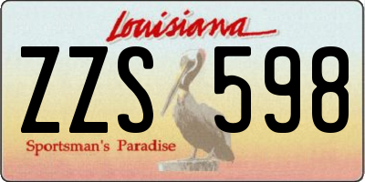 LA license plate ZZS598