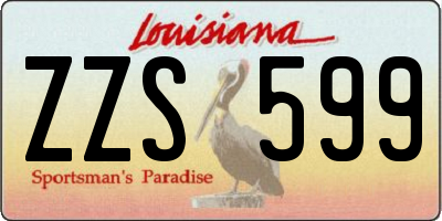 LA license plate ZZS599