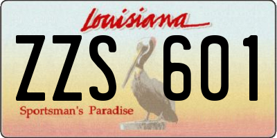 LA license plate ZZS601