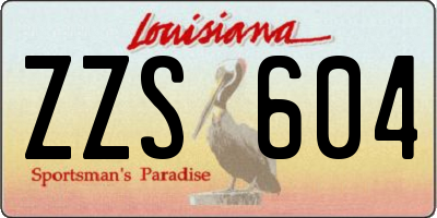 LA license plate ZZS604