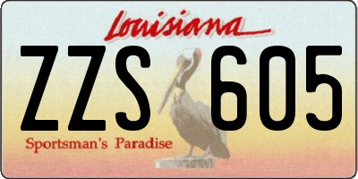 LA license plate ZZS605