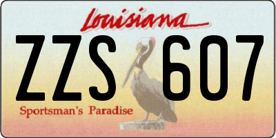 LA license plate ZZS607