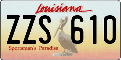 LA license plate ZZS610