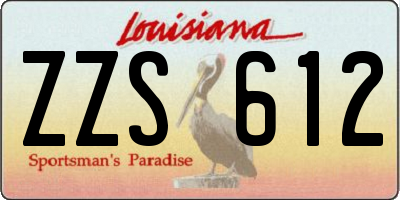 LA license plate ZZS612