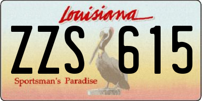 LA license plate ZZS615