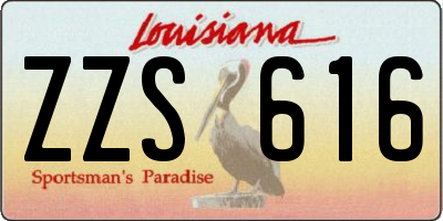 LA license plate ZZS616