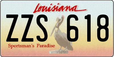 LA license plate ZZS618