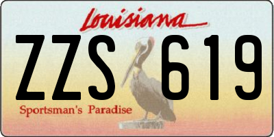 LA license plate ZZS619